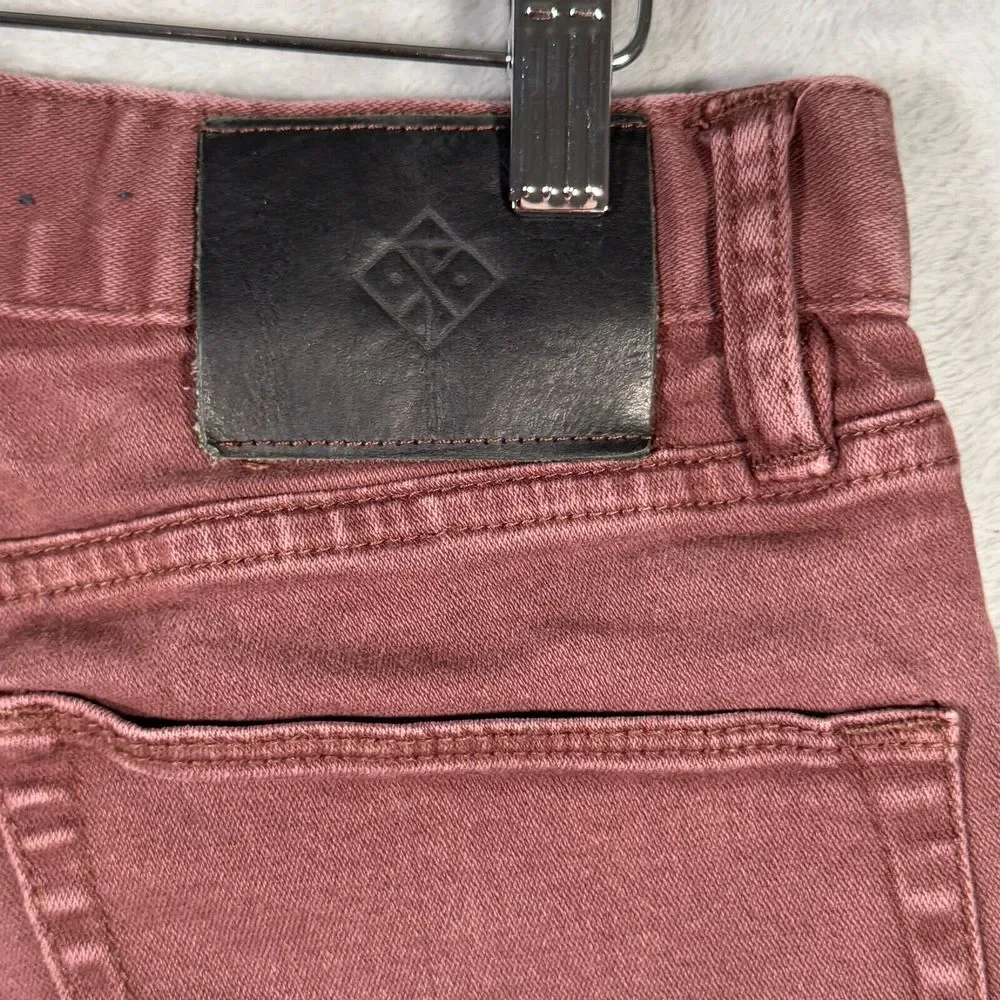 Roark Jeans Mens 30x30 Brown Red Hwy 133 Slim Straight‎ Broken Twill